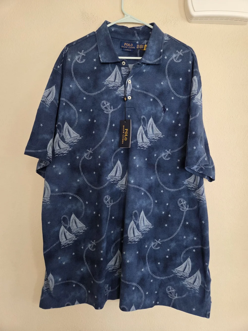 Polo Ralph Laurrn Classic Fit Nautical Mesh Polo Shirt Size XXL NWT $125